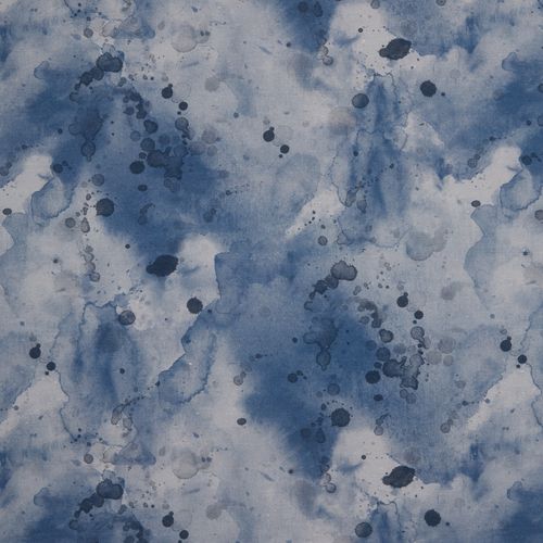 Beschichtete Baumwolle (Acryl) Watercolor Jeansblau